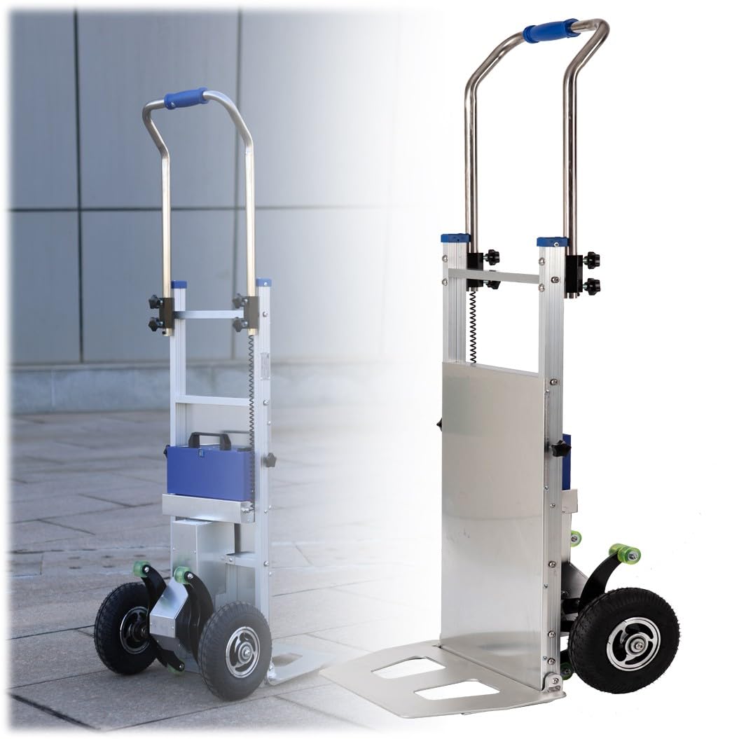 Carrello Saliscale Elettrico,Carrello Saliscale,Montascale Elettrico,Lega di Alluminio,con Maniglia Allungabile,Carrello con Ruote Portatutto,capacità di Carico 200 Kg/440 Libbre A