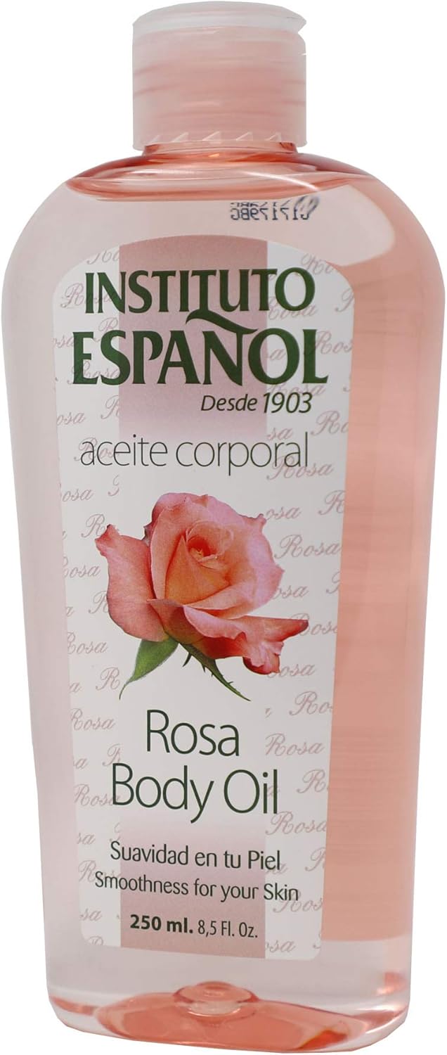 Instituto Español Rosa Body Oil Body Oil Massage with a Pleasant Roses' Scent. Helps to Smooth Your Skin, 8.5 FL Oz Bottles, Clear(Pack of 2) : Beauty & Personal Care