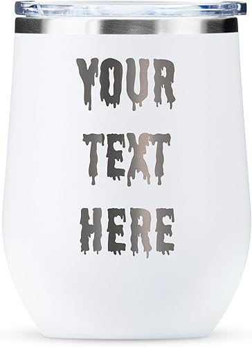Vaso de vino personalizado con texto grabado personalizado, vaso aislado de acero inoxidable de 12 onzas con tapa, regalo para hombres, cumpleaños, disponible en Yaxa El Salvador