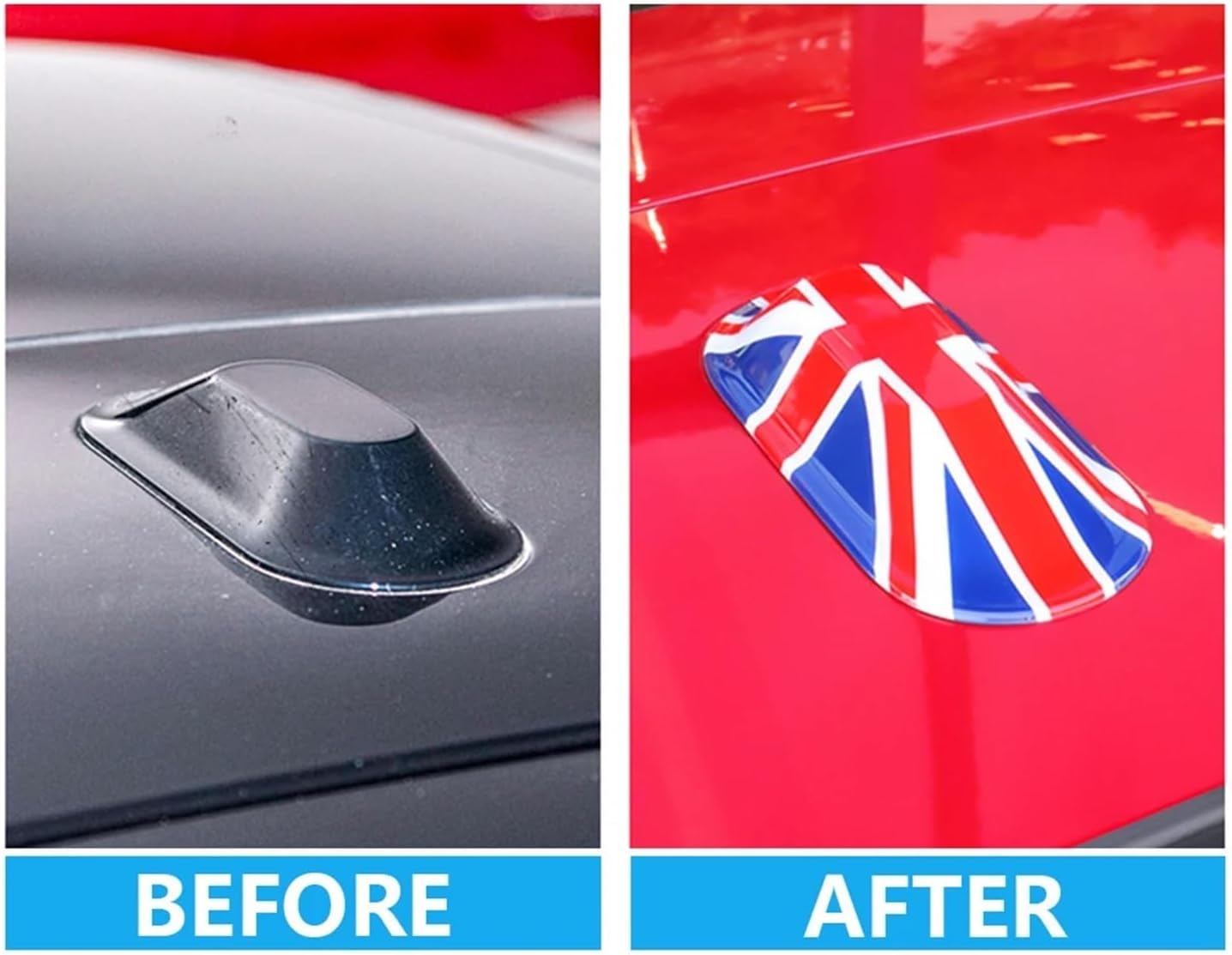 Compatible for Mini Cooper J01 J05 Aceman 2024 2025 Car Antenna Base Cover Case Stickers Exterior Trim Decoration Accessories(Dark Flag)