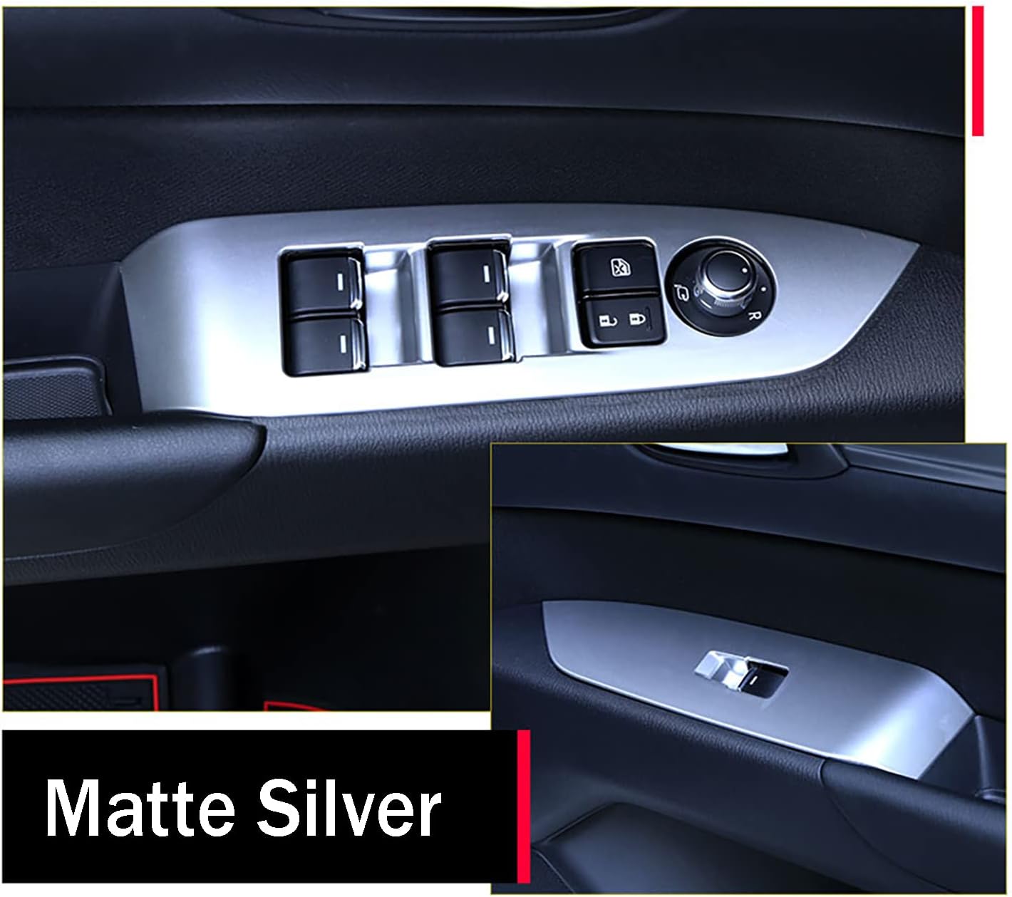 Car Accessories Fit for Mazda CX-5 CX5 2017-2021 2022 2023 2024 2025 Automobile Door Window Control Panel Cover Molding Door Lock Switch Trim (Matte Silver) ABS 4 PCS