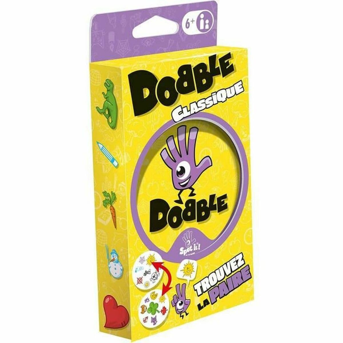 Dobble Classic (Edition 2021), Asmodee, Jeu de société, Jeu de cartes, Jeu d'observation, Red, Blue, Yellow and White