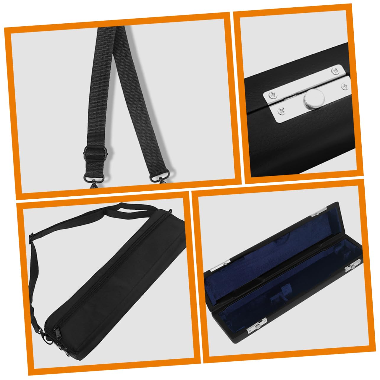 Levemolo Flute Carrying Storage Holder Portable Flute Case with Groove Design Accessory Container for Musicians