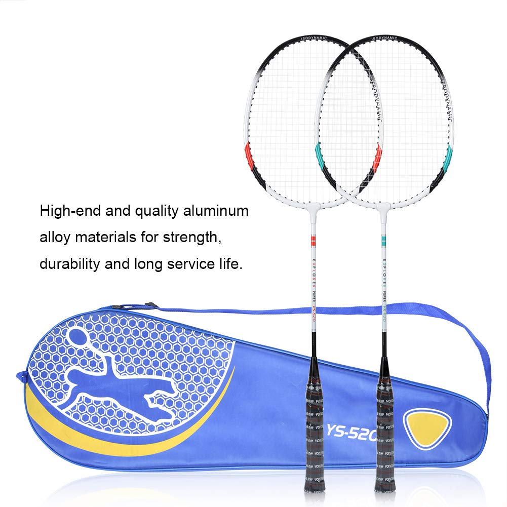 Raqueta de bádminton de 2 Piezas, Raqueta de bádminton Doble de Nailon de aleación de Aluminio, Raqueta de bádminton de competición, Herramienta Deportiva al Aire Libre