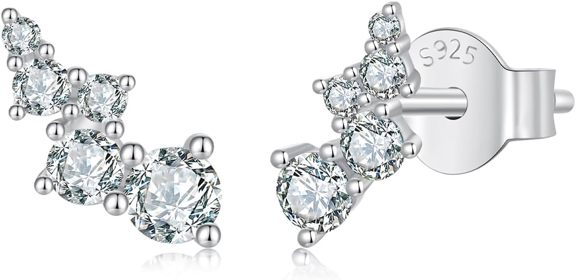 Bubble Moissanite Studs 925 Sterling Silver Lab-Created Diamond Alternative Jewelry for Women Men