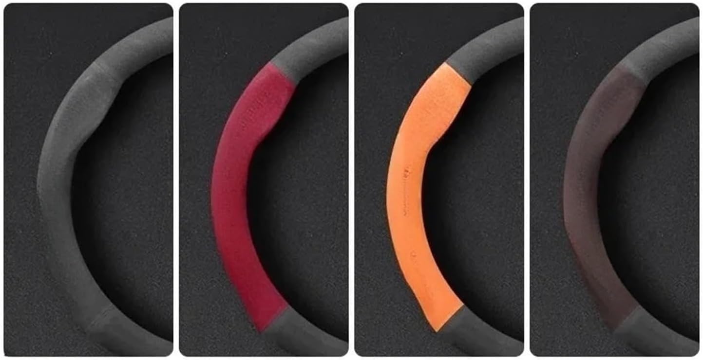 Compatible For VW Passat/Golf 5/GTI/Beetle/Tiguan/Touareg/Polo/T-ROC/T-Cross/Magotan/Jeeta Car Anti-Slip Steering Wheel Cover(D Style Red)