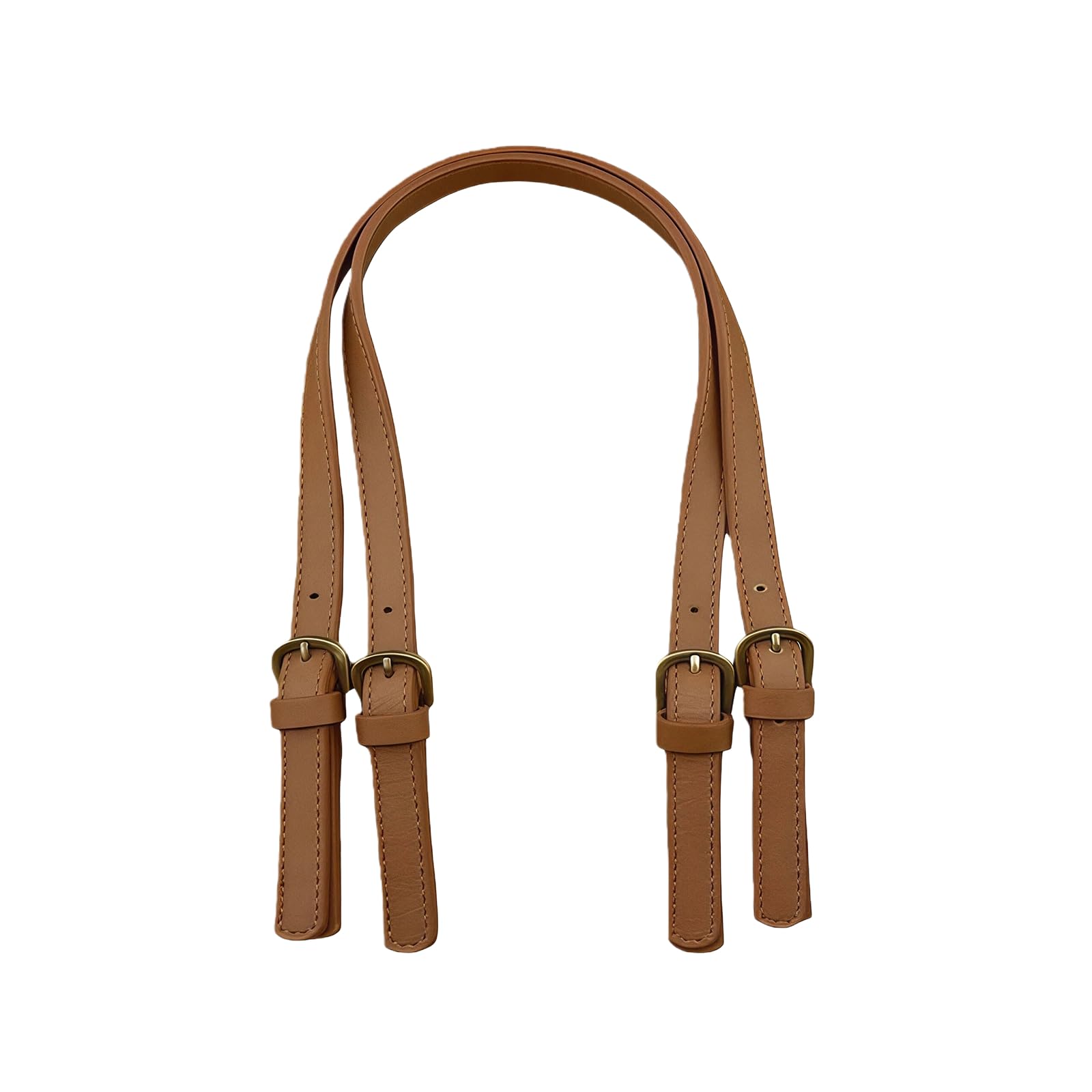 2 Pcs PU Leather Handbag Straps Adjustable Replacement Shoulder Crossbody Purse Straps with Metal Buckle Detachable Bag Handle