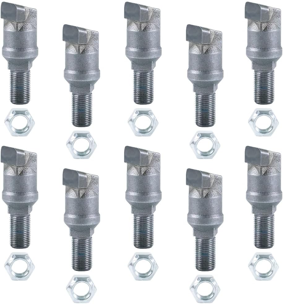 Aftermarket 10 Pack long Short Offset Square Stump Grinder Teeth With Nut Replace 04501311 Compatible with 5014, 7015, 7500, 7015,8018