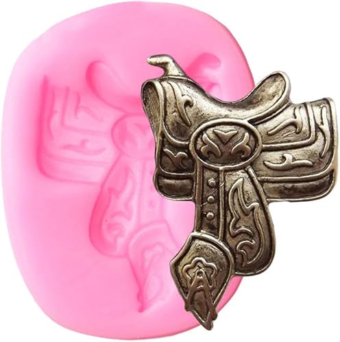 Molde de silicona 3D para sillín de caballo para postres DIY molde de jabón, molde de chocolate, cupcake, decoración de pastel, decoración de