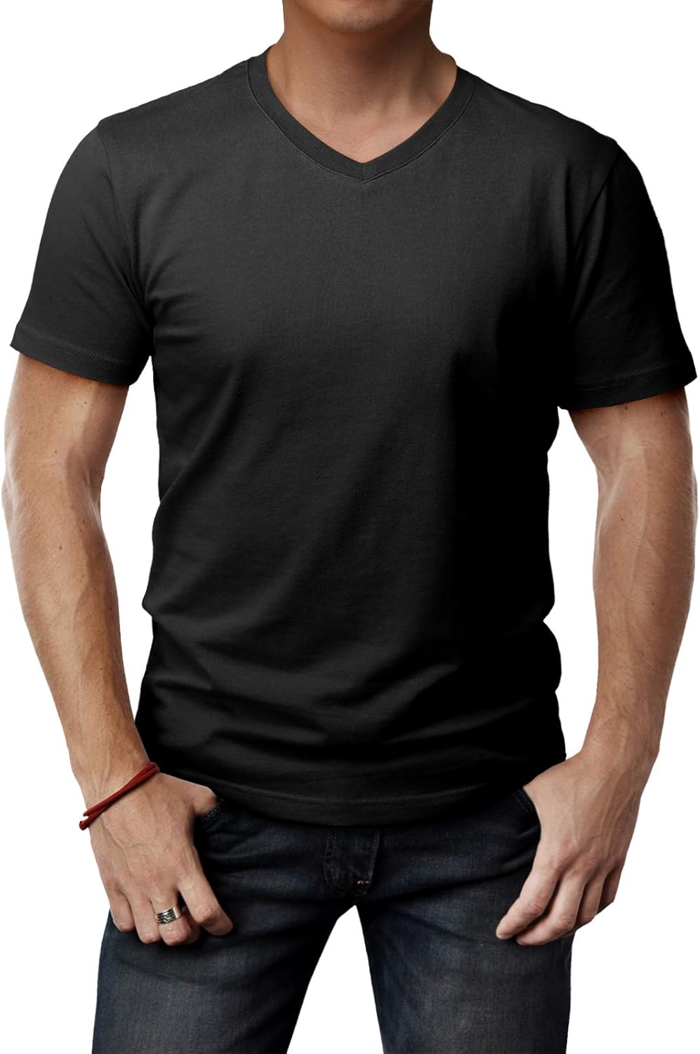 H2H Mens Casual Slim Fit Short Sleeve T-Shirts Soft Lightweight V-Neck/Crew-Neck Size XS to 3XL