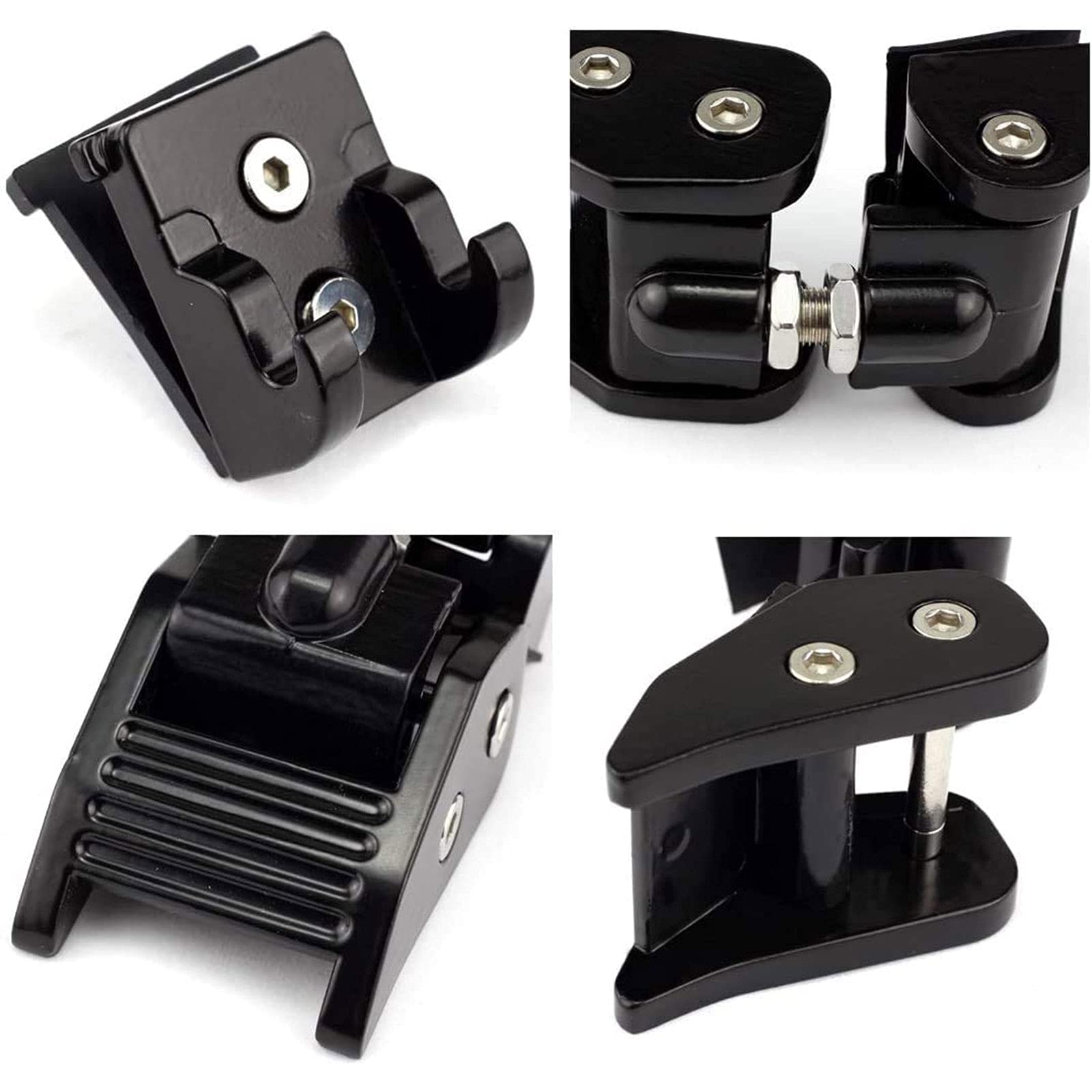 Kit Regolabile con Chiusura A Scatto per Cofano per Jeep Wrangler JK, JKU Rubicon Sahara Sport 2007-2018, Alluminio Nero, Nessuna Perforazione Richiesta, 1 Paio