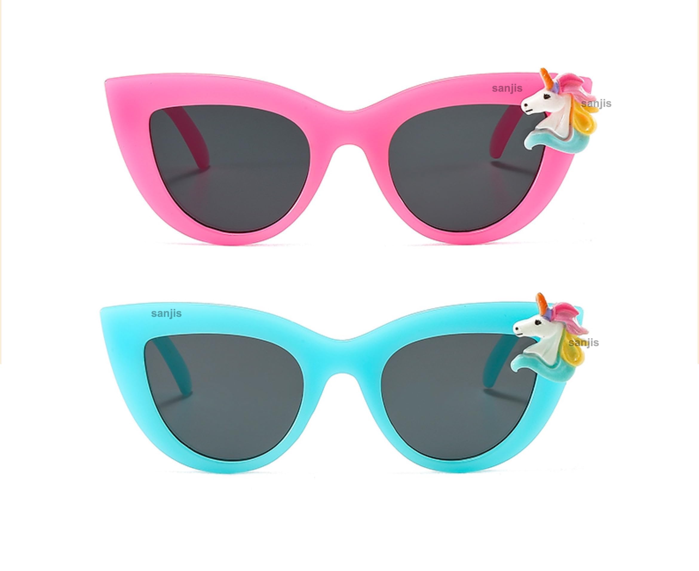 Sanjis Enterprise Cartoon Beach party Toddler Shaped Sunglasses Flexible Kids Polarized Sunglasses Perfect Birthday Party Favor for Girls Boys and Baby Age 2 to 10(Random Color Pack Of 2)
