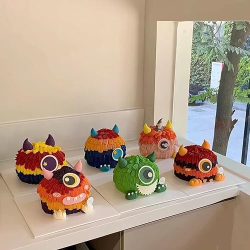 Vista 5 de JeVenis Juego de 4 adornos para tartas de monstruos pequeños – decoraciones de pastel de monstruo para fiestas de cumpleaños
