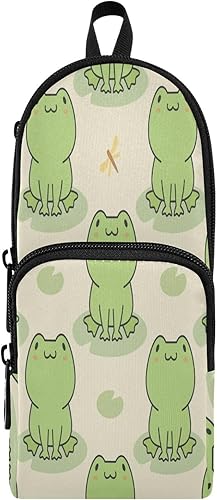 Miniatura 2 de Estuche para lápices de rana de gran capacidad para niñas y niños, estuche para lápices con cremallera para mujeres, adultos, niños, estudiantes,