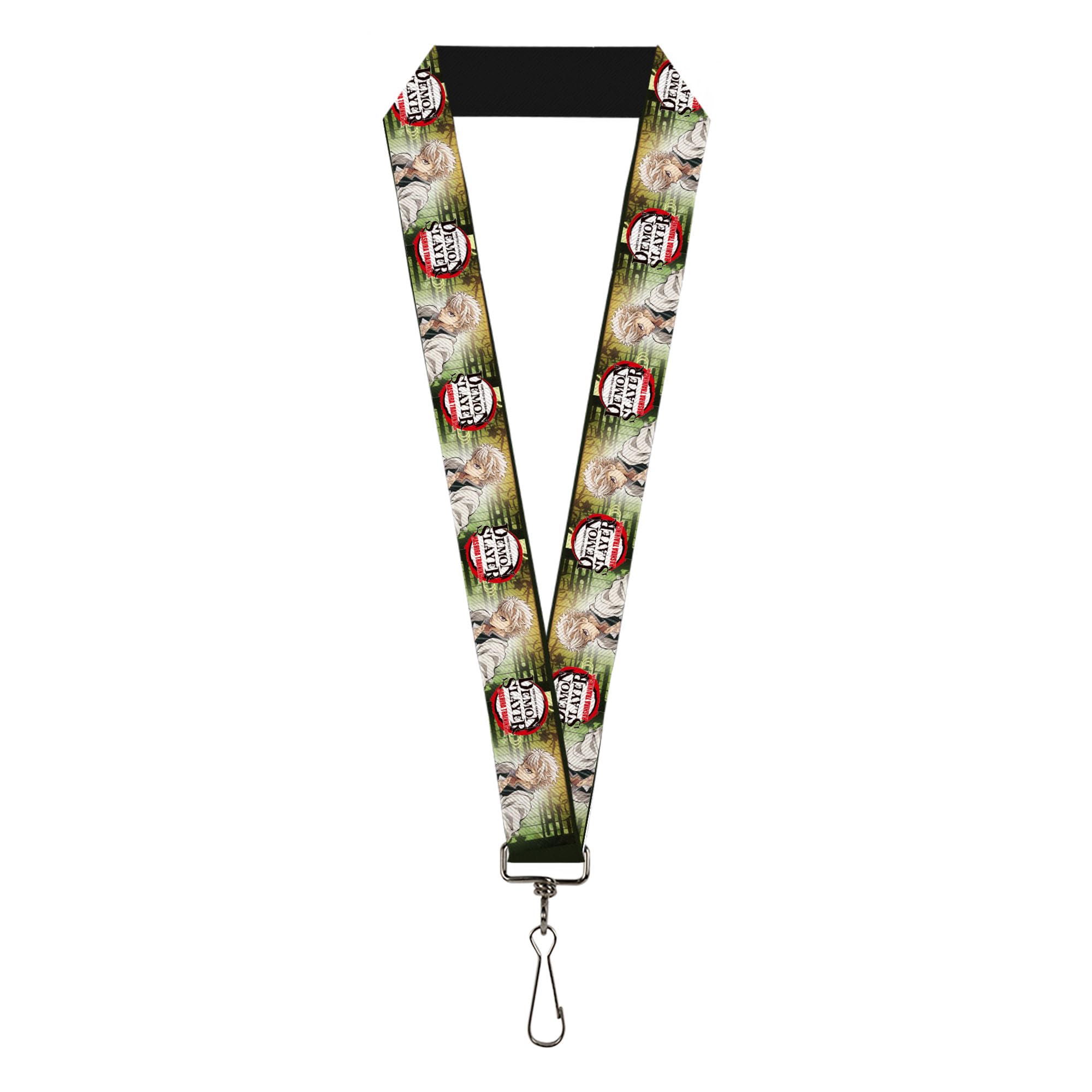 Buckle-Down Demon Slayer Lanyard, Demon Slayer Sanemi Shinazugawa Pose and Title Logo, Elastic