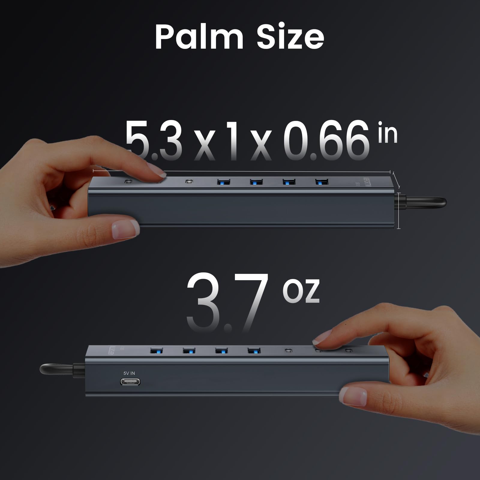 7-portowy hub USB C do laptopa, aluminiowy hub USB 3.0 z 4 portami USB-A i 3 portami typu C, rozdzielacz USB C, wieloportowy adapter koncentratora USB do laptopa, iMac, pendrive'a, PSSD, mobilnego HDD