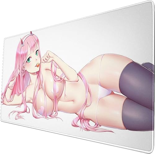 Hentai Zero Two Darling Ohayo - Alfombrilla grande para mouse para juegos, XXL, alfombrilla extendida, alfombrilla de mouse de goma con computadoras