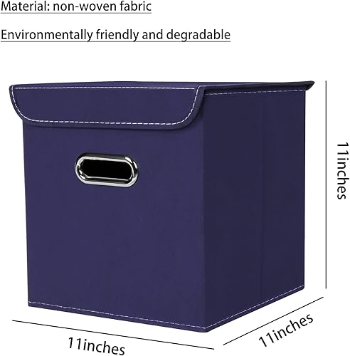 Miniatura 2 de Organizadores de armario de tela con tapas, cesta organizadora de almacenamiento plegable con asas, cajas de almacenamiento para almacenamiento de