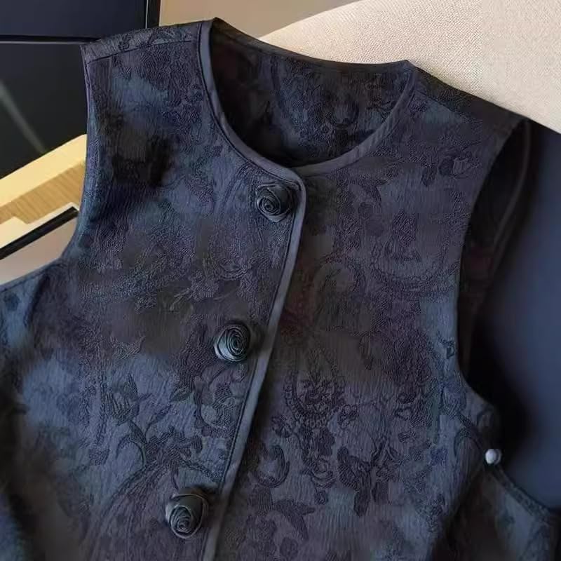 Gilet sans manches jacquard idéal pour superposition automne - 2