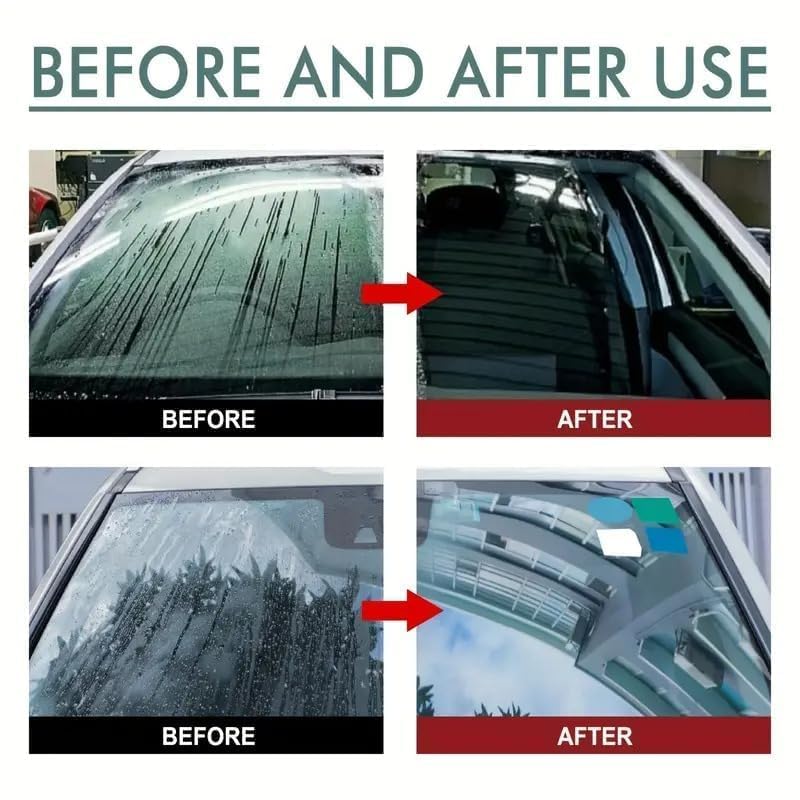 Image of Oil Film Cleaning Brush & Car Glass Cleaner Anti-Fog Spray | Windshield Defogger & Stain Remover for Interior & Exterior | Anti-Mist, Oil Stain Remover for Car Windows, Mirrors & Glass (1, Dark red)