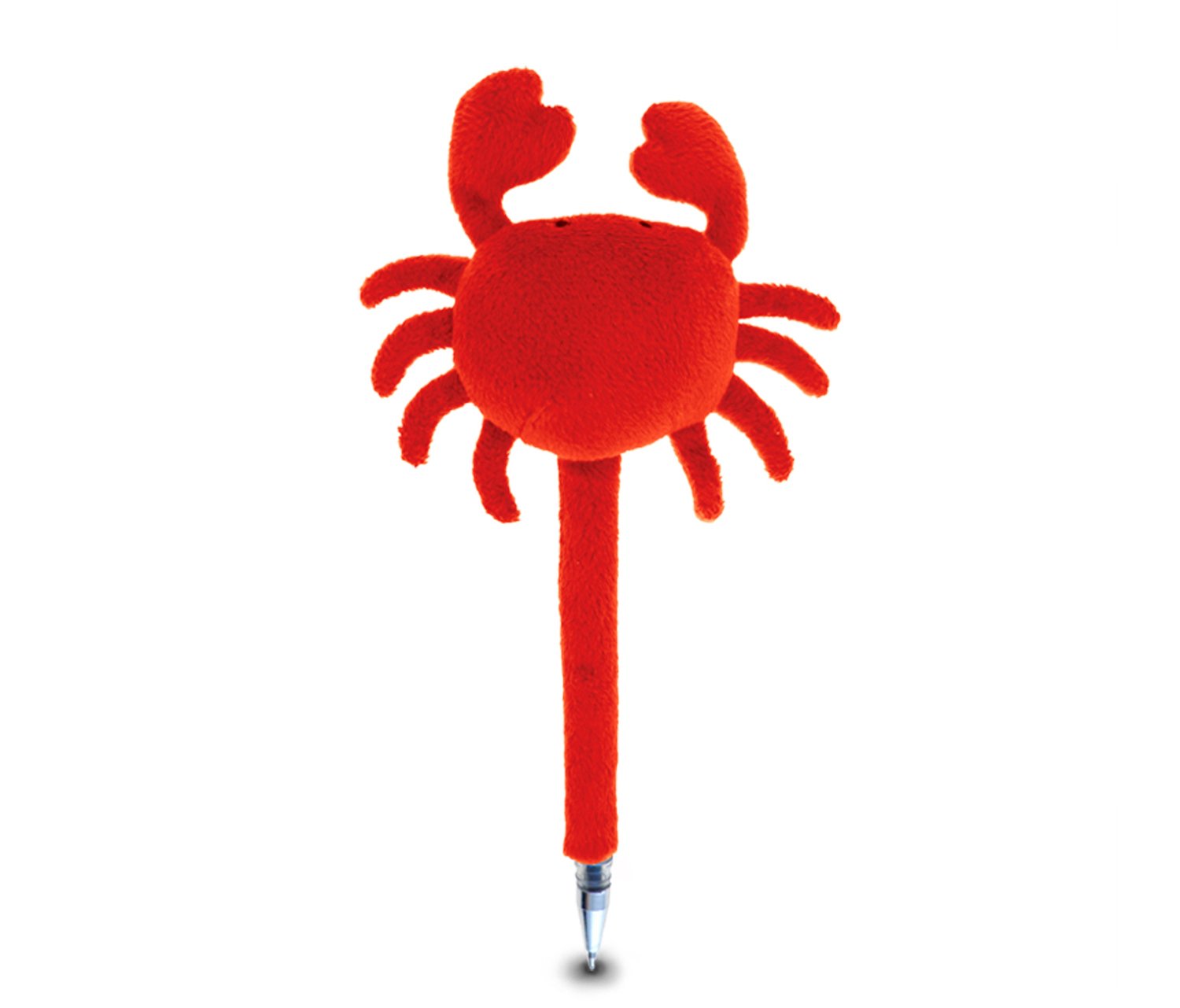 Puzzled Red Crab Plush Pen,7 Inch Cute & Soft Stuffed Toy Ballpoint Plushie Novelty Pens Creative Educational Writing Products Marine Life Themed for Kids, Children, Student School & Office Supplies