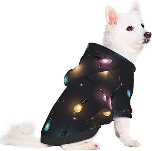 Miniatura 2 de Christmas Lights Chic 3D Dog Hoodies for Small Pets A Cozy Costume for Stylish Puppy Cosplay Delight XL
