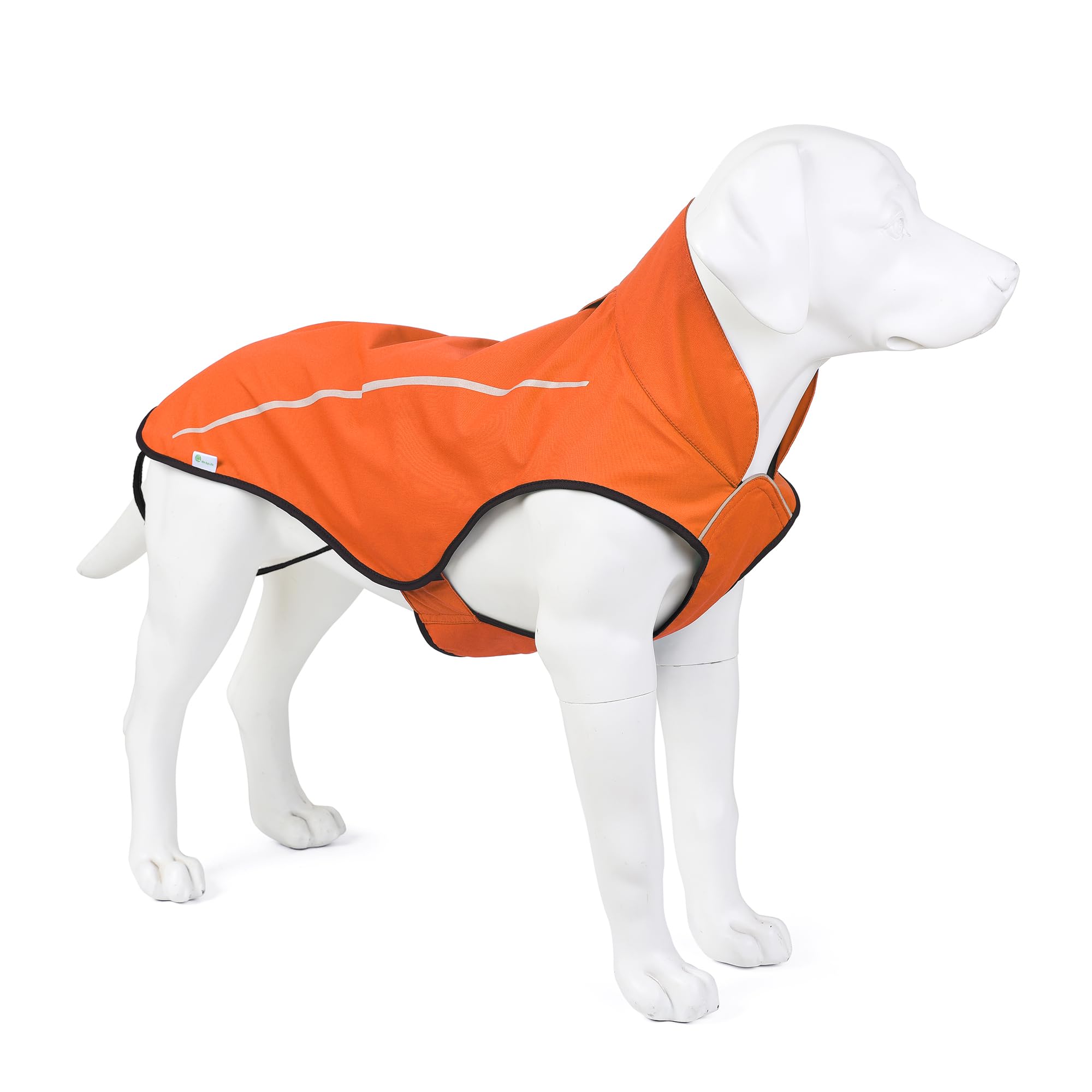Mile High Life Regenjas voor honden, verstelbare waterafstotende kleding voor huisdieren, lichte regenjas met reflecterende strook, gemakkelijke instapsluiting, blauw (Blue Duck), L
