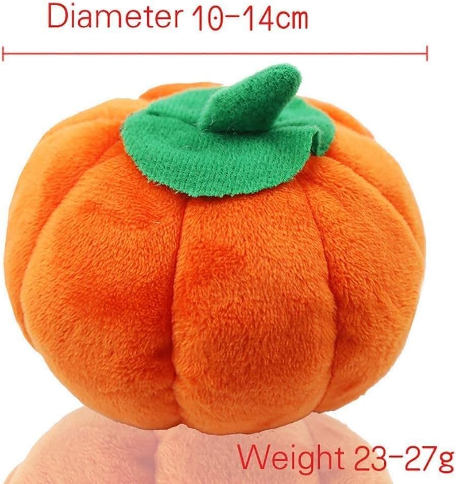Ymhapp Orange Pet Toy Funny Pumpkin Chew Toys Squeak Plush Dog Cat Toy Plush Toys Pet Supplies, White - Image 3