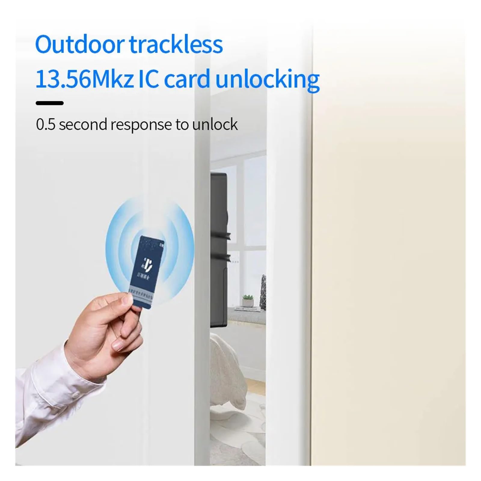 Cerradura de motor eléctrico inteligente con aplicación Tuya, cerradura de puerta de entrada sin llave, instalación invisible oculta, cerradura de tarjeta IC para puerta de madera