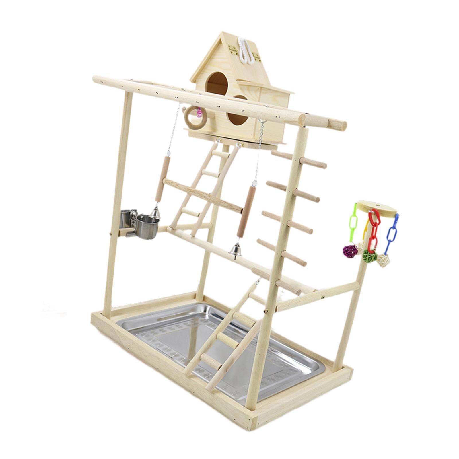 Puesto de Juego para Loros con Funciones interactivas y Tres Niveles para pájaros. Ofrece Juguetes para trepar y Actividades de Juego. Puesto de para pájaros. Juguete