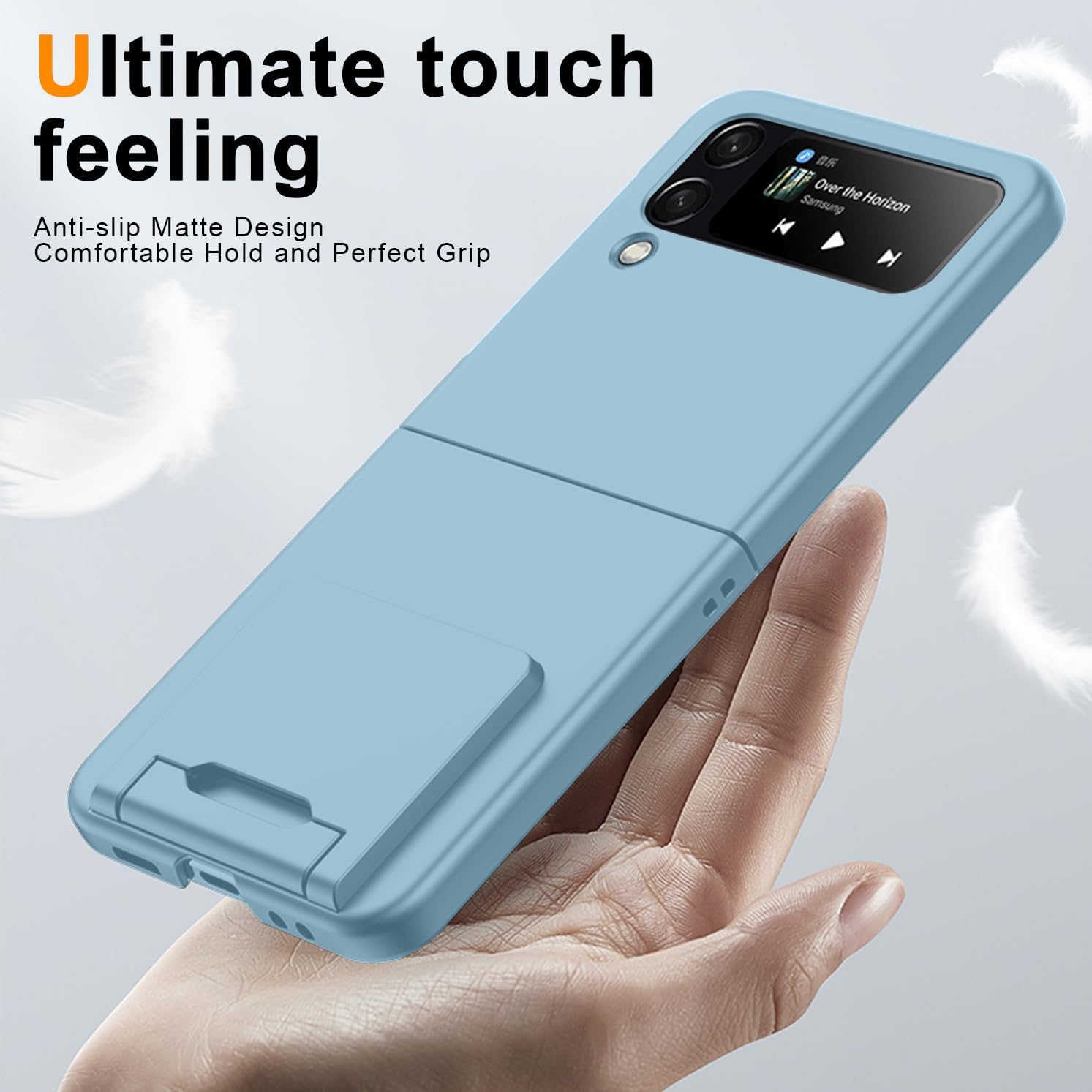 Galaxy Z Flip 5 5G Case with Stand,Military-Grade Protective Case,Lightweight,Slim Fit Drop Protection Rugged Shockproof Cover for Samsung Galaxy Z Flip 5 5G,Sky Blue 6-Z Flip5-03
