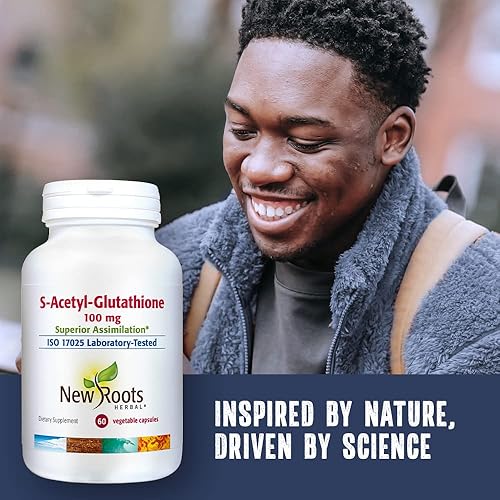 Miniatura 4 de NEW ROOTS HERBAL S-acetil-glutatión, 100 mg | asimilación superior | Envejecimiento saludable y apoyo a la inmunidad (60 cápsulas vegetales)