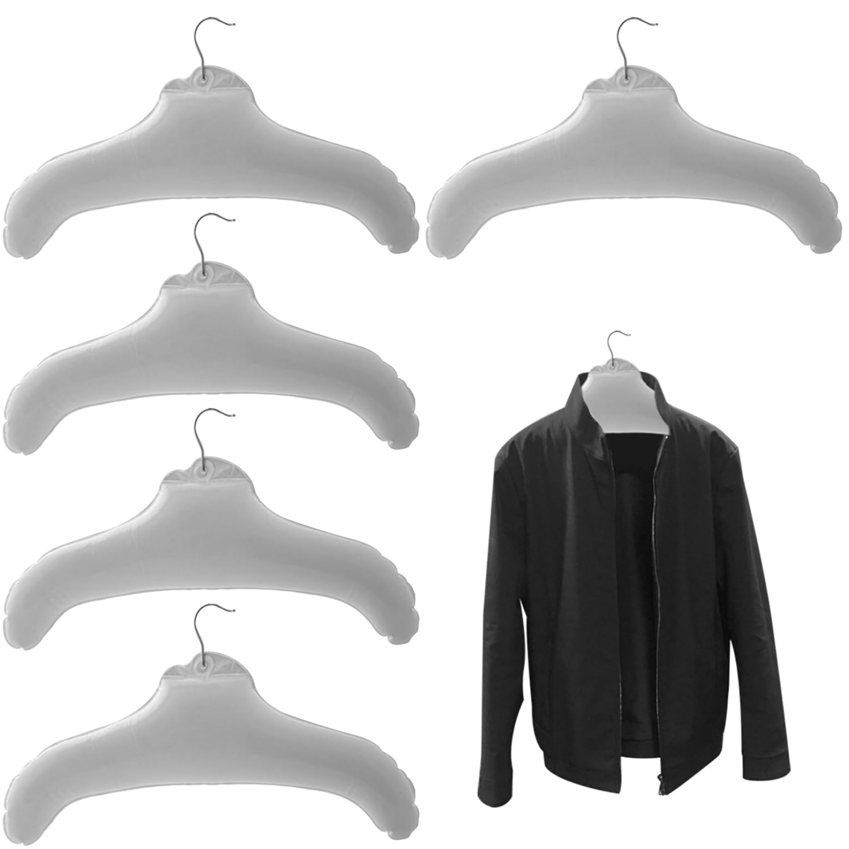 5 Piezas de Perchas inflables, Perchas de Viajes de PVC Impermeables para Acampar, Viajes de Negocios y hogar, 17x10 Pulgadas
