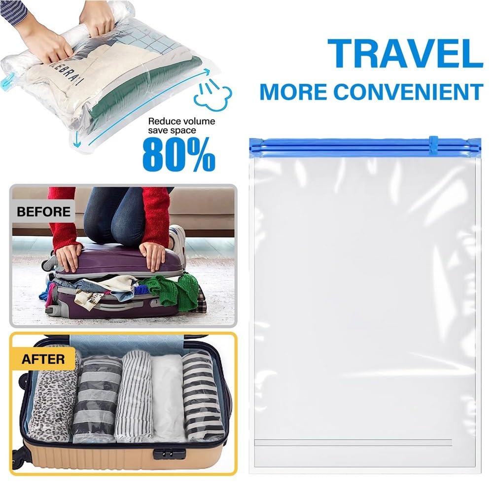 Squeeze Travel Vacuum Space Saver Bag Reise- und Umzugstasche, platzsparend for Koffer