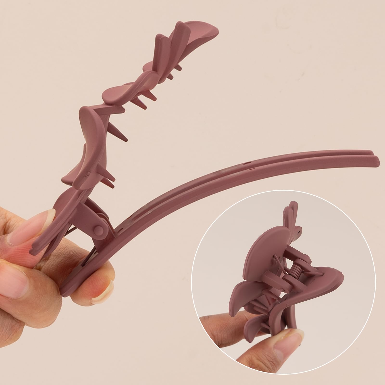 5pcs Double Butterfly Hair Clips Crocodile Clips Hair Large Butterfly Hair Clips Women's Matt Duck Beak Hair Clip Crocodile Hair Pin for Women and Girls - Image 3
