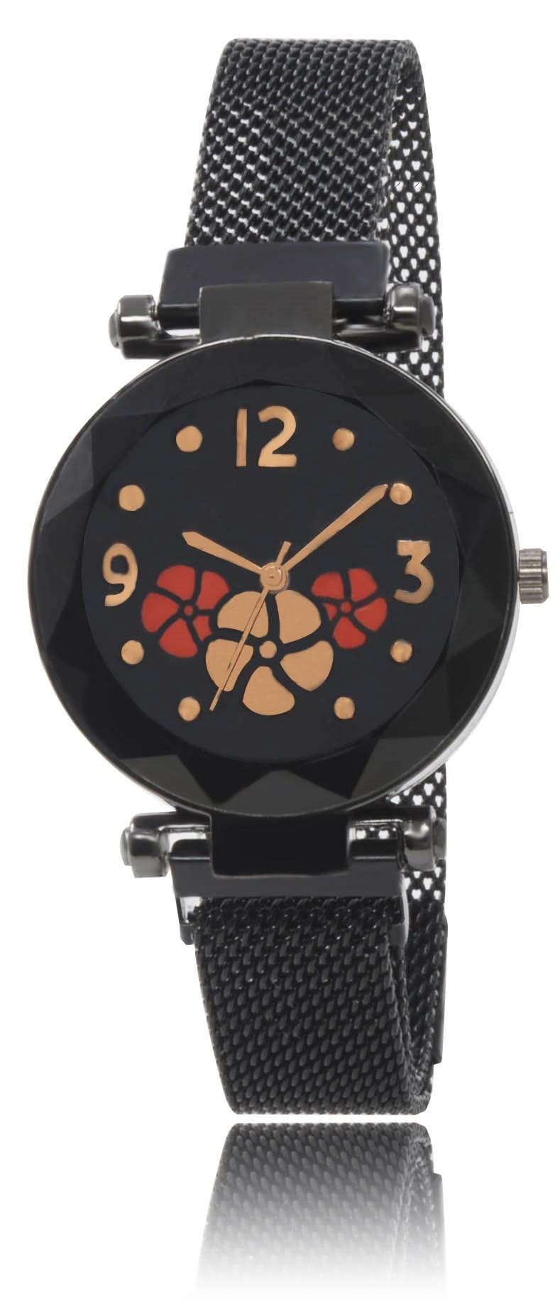 Lito Designer Fashionable Queen & Flower Analogue Magnet Metal Straps Watch for Girls/Womens (Black-Flower) (B09QYHTY44) Amazon Price History, Amazon Price Tracker