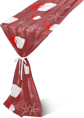 Red Christmas Gnome Table Runner Fall Decor for Kitchen Decorations Christmas Table Runner 108 Inches Long