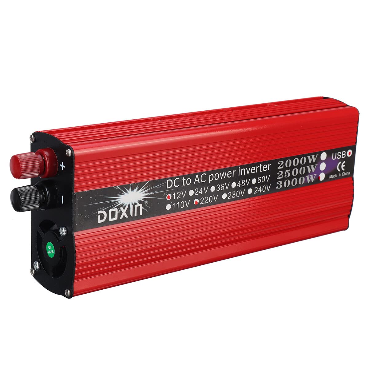 Inverter Onda Sinusoidale 3000W 12V 220V con Uscita USB Power Inverter Convertitore Alta Potenza da Auto, Camper, Barca – Protezione Sovraccarico, Alta/Bassa Tensione e Cortocircuito presa universale