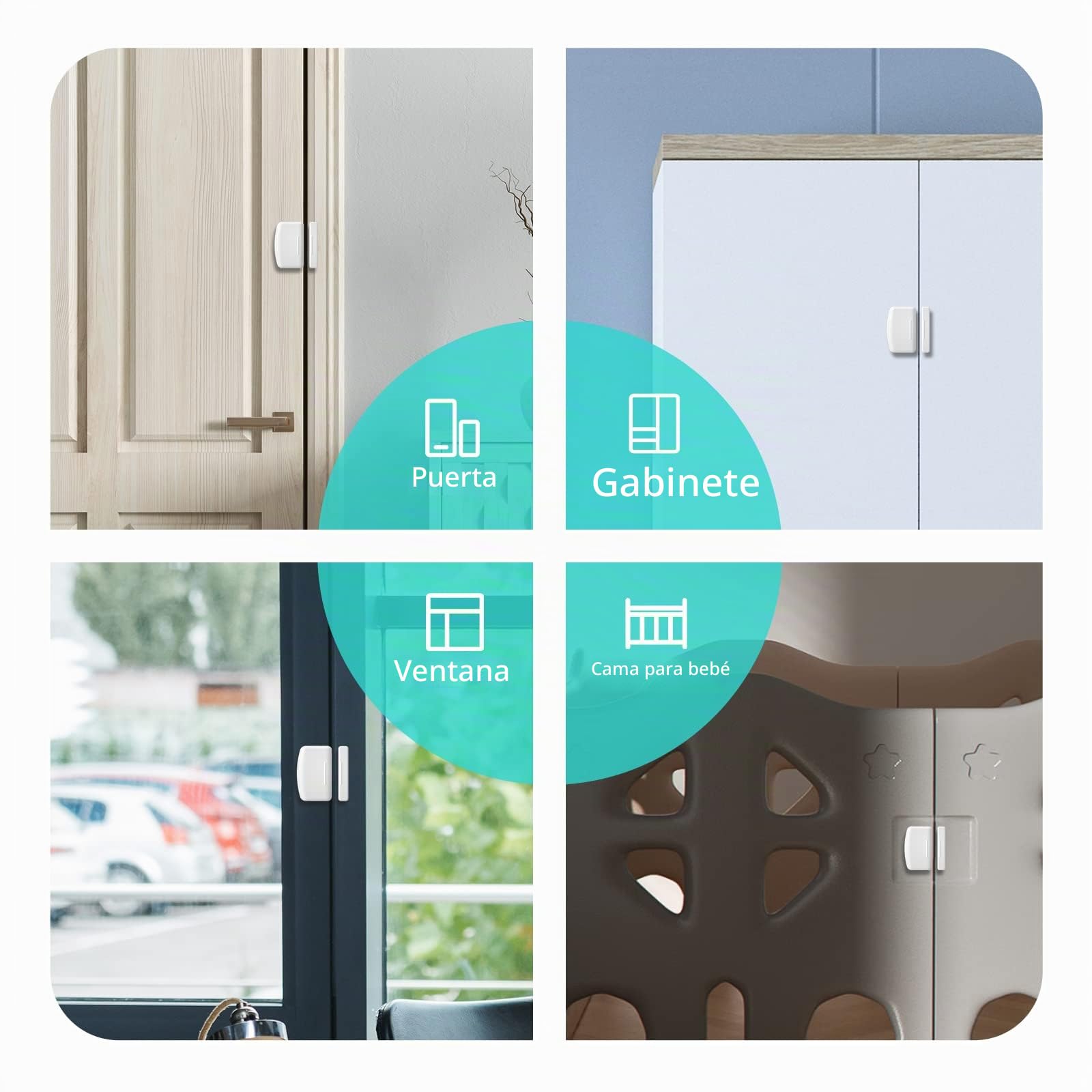 THIRDREALITY Zigbee Sensor de Contacto, 4 Unidades, automatización del hogar, SmartThings, Aeotec, Hubitat o Dispositivos Echo con hub Zigbee Integrado, Requiere concentrador