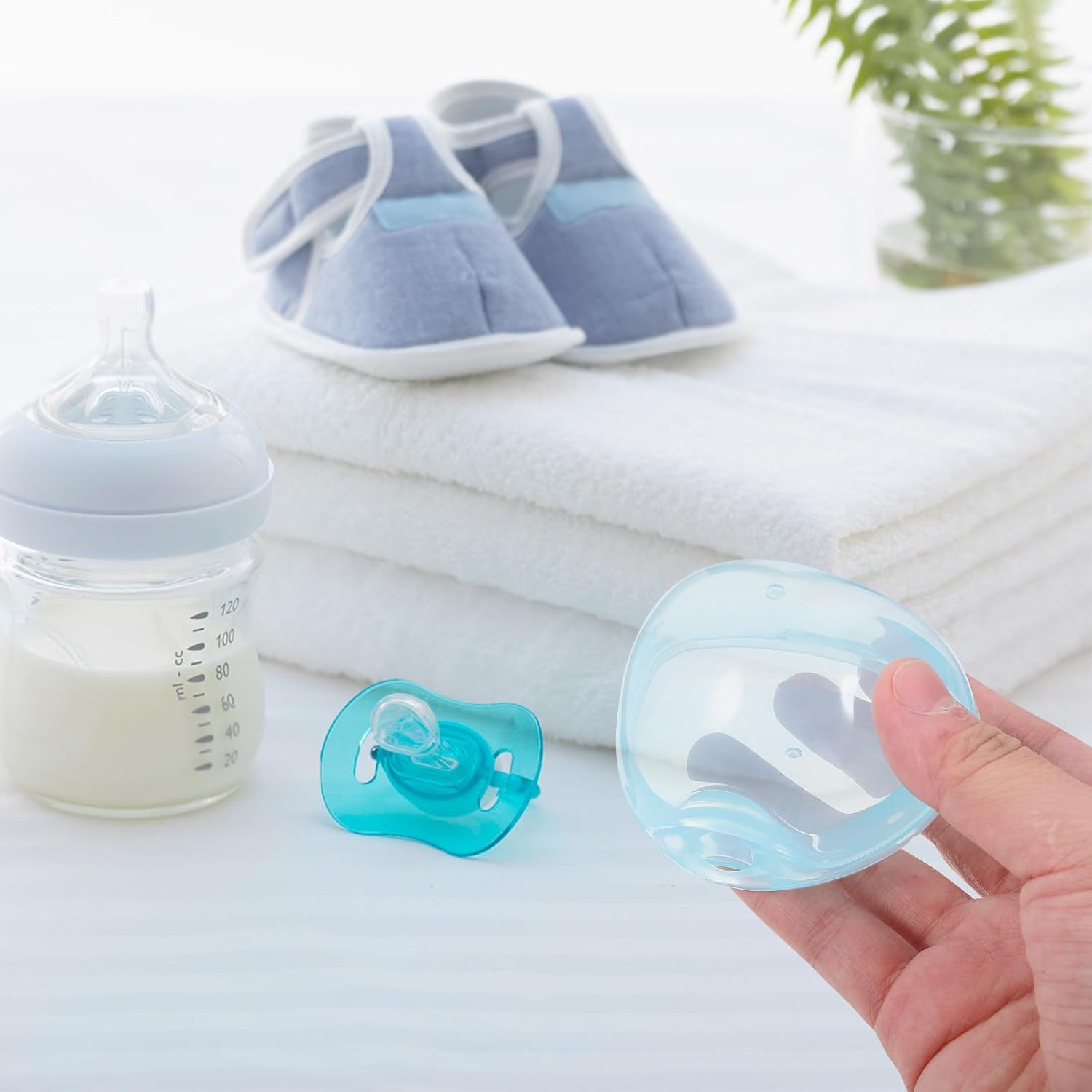 4pcs Portable Pacifier Holder Case for Storage Pp Dustproof Pacifier Container with Travel Protection Blue
