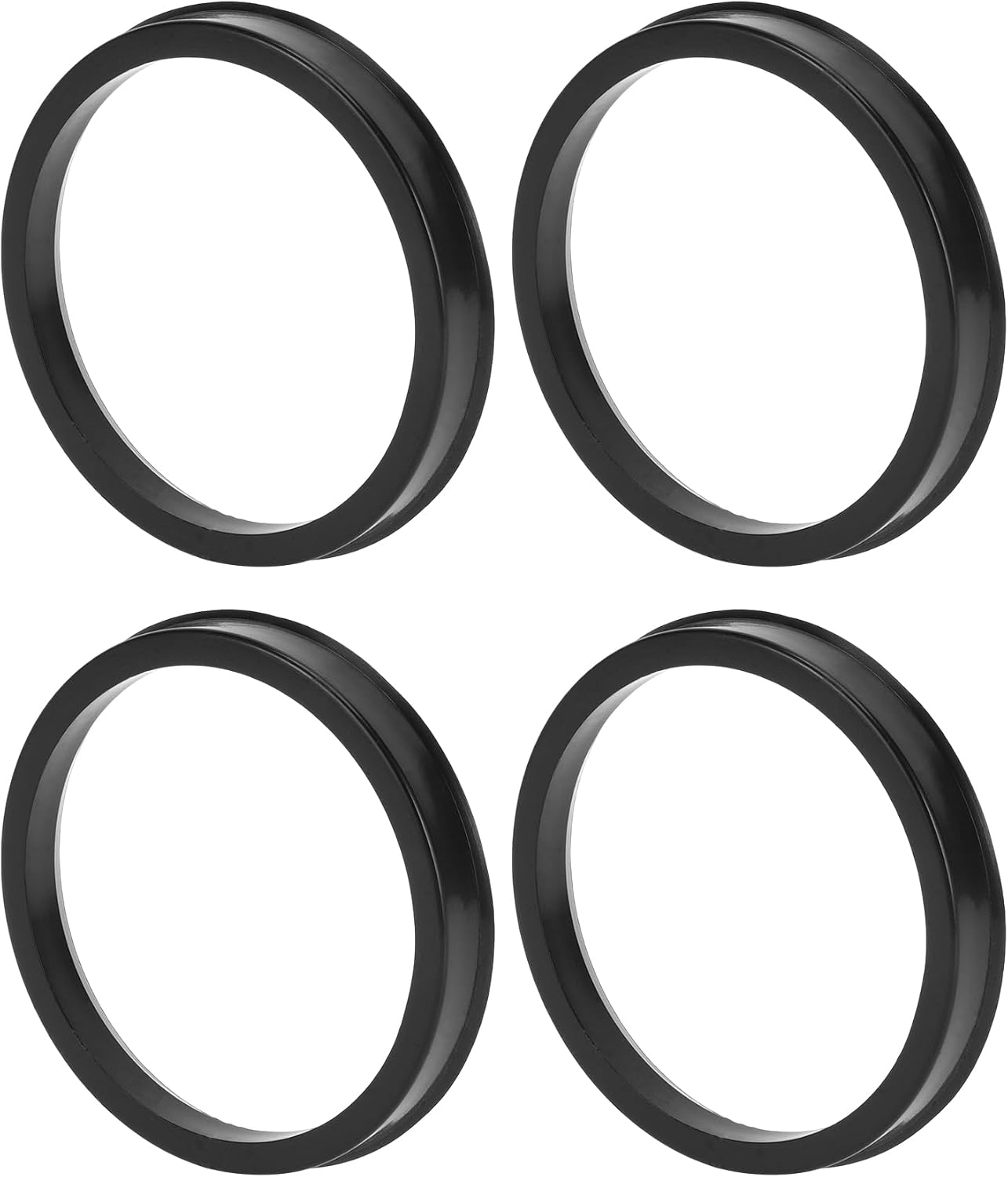 Car Wheel Hub Centric Rings Durable Wheels Center Shaft Shock Absorbing Hubrings Black 4 Pcs OD 76.1mm to ID 66.1mm Polycarbonate Durable Material