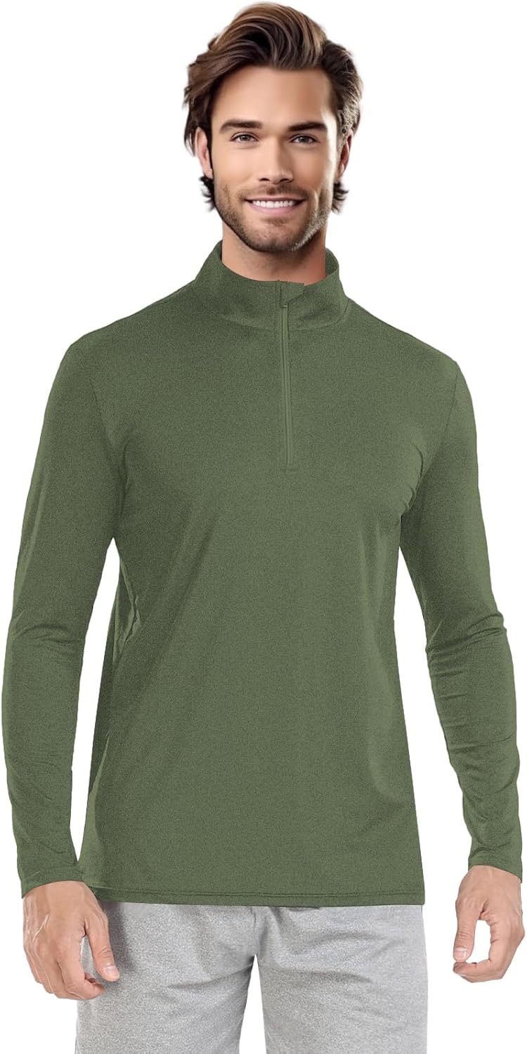 Mens Quarter Zip Pullover Sweatshirts - UPF 50+ Moisture Wicking & Breathable Sun Protection Golf Shirt - Image 2