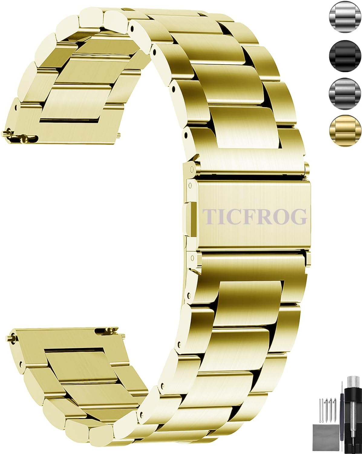 Quick Release 22mm Metal Chain Watch Bands Strap Compatible...