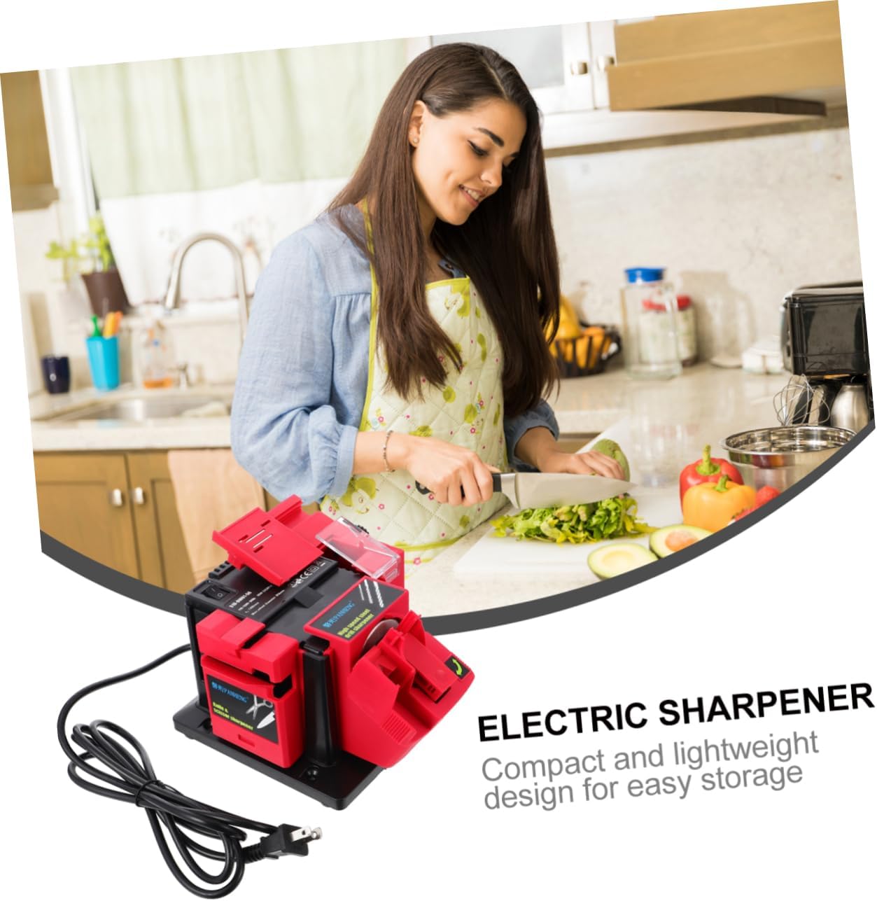 Electric Sharpener Machine Multifunctional Kitchen Tool for Scissors Drill Bits Easy to Use Suitable for Home Professional Chefs Random Color