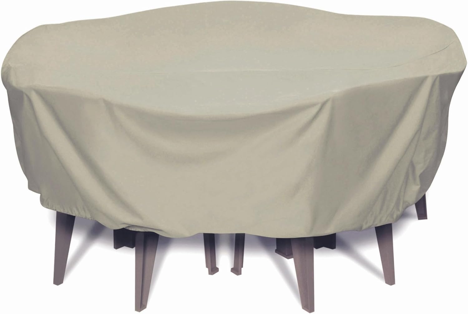 2D-PF108005 Round Table Set Cover, 108-Inch, Khaki, By Two Dogs Design with Level 4 UV Protection