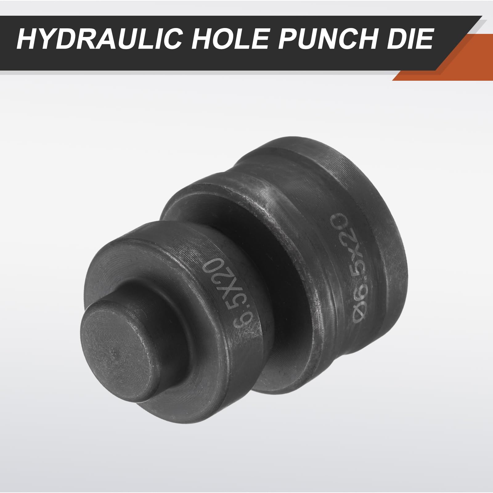 sourcing map Perforatrice hydraulique Φ6,5 × 20 mm Trou ovale 40Cr Kit de poinçonnage électrique en acier pour poinçonneuse électrique CH60, noir