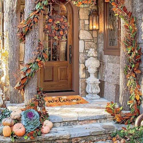 IZUS Floral Welcome-Doormats Front-Door - Spring Flower Home Decor Indoor-Mats Summer Non-Slip Seasonal Doormats 17x29 inch - Image 9