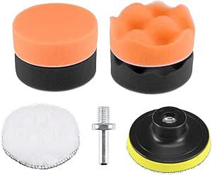 Polishing Pad Kit Uxcell 4 Inch Foam Drill - 7 Sponge Pads + Wool Pad + Backing Pad With M10 Adapter Boat Polishing Kit 7 thumbnail image