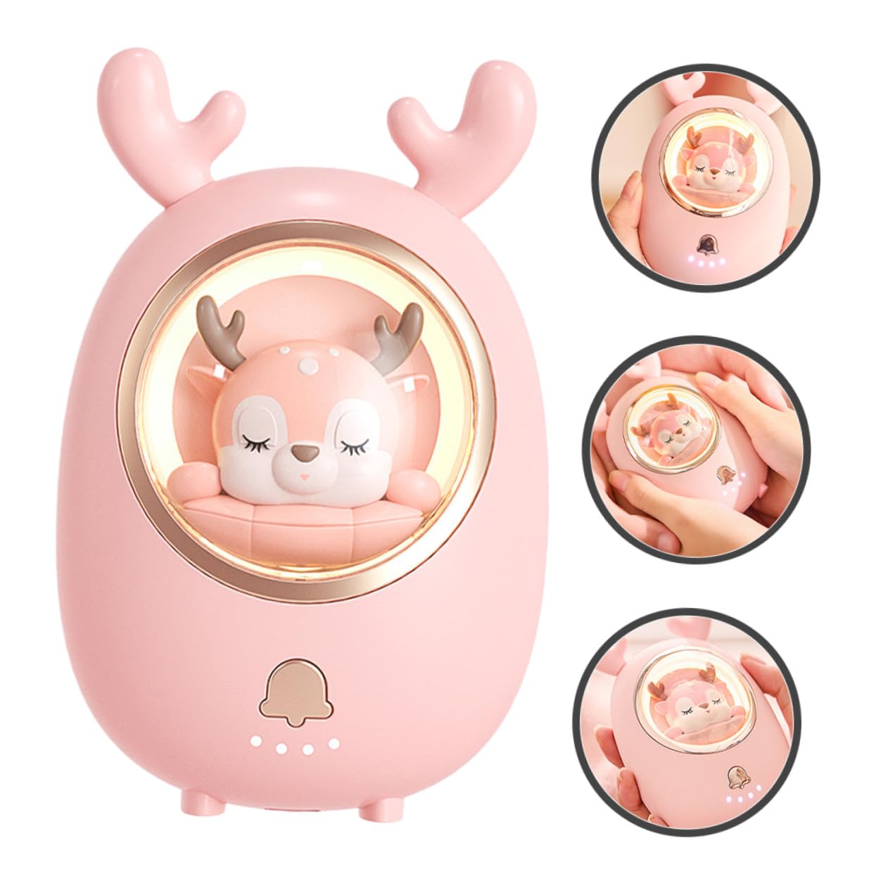 Chauffe-Mains USB Dessin Animé Lumineux Rechargeable, Mini Chauffe-Poche Portable en Plastique, Protection Surchauffe, Léger, Camping Randonnée Hiver Extérieur