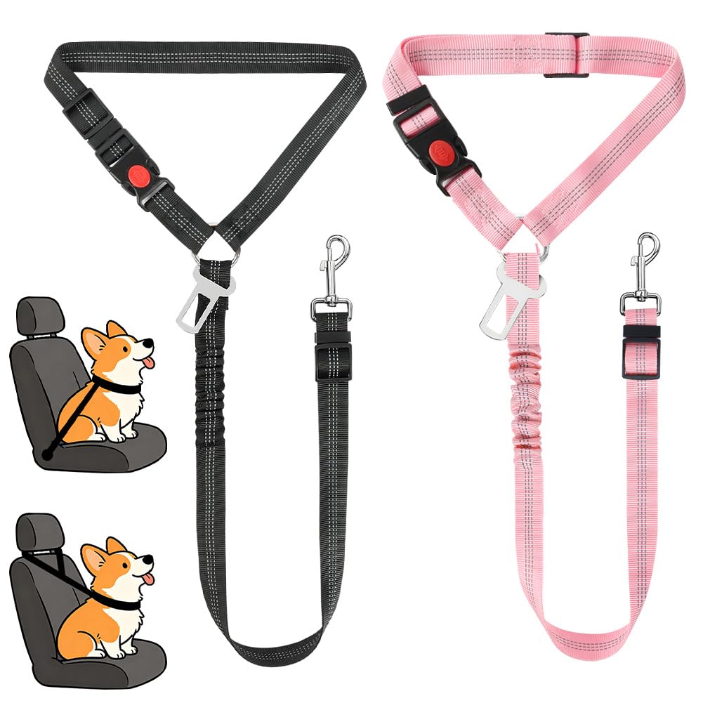 OFFCUP 2 Pcs Dog Seat Belts For Cars, Uk Headrest Dog Car Seat Belt